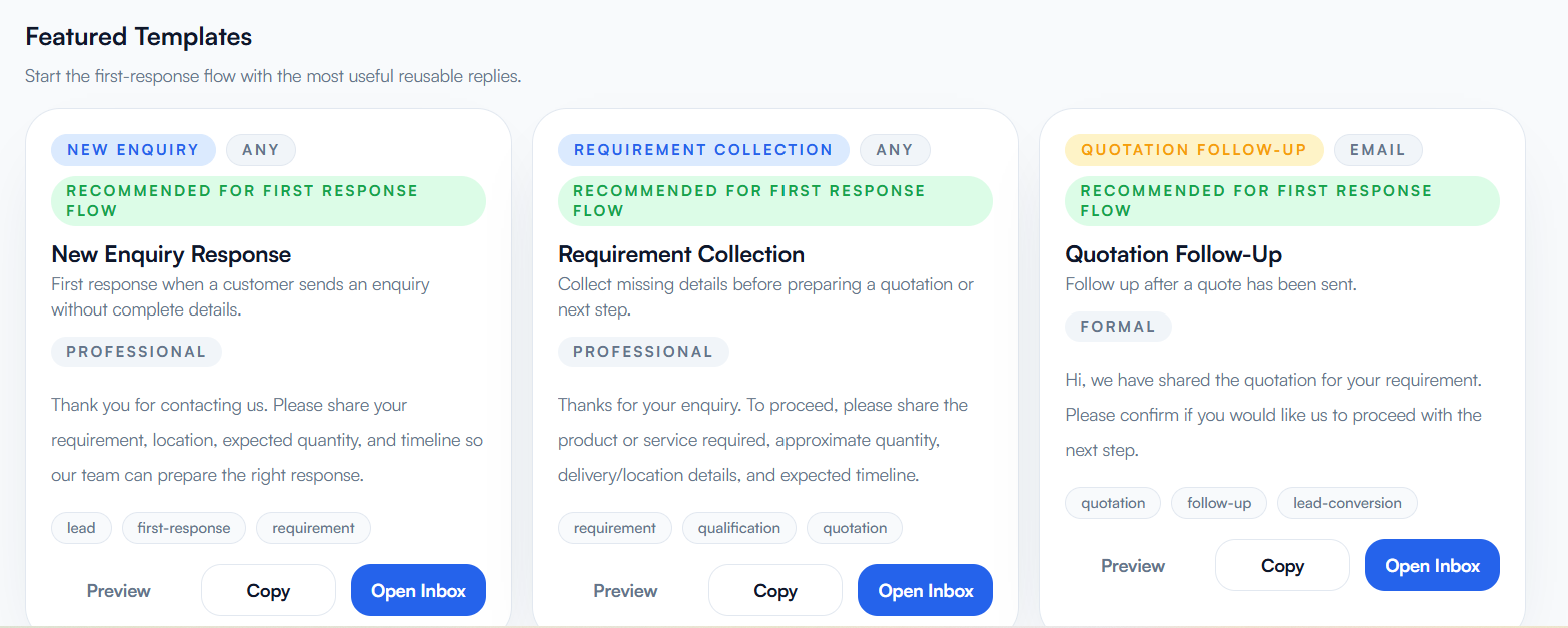 SpeedInno Engage quick reply library